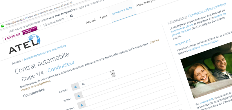 Formulaire de souscription en ligne