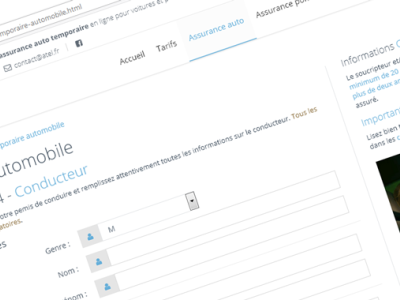 Formulaire de souscription en ligne