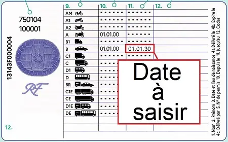Permis format CB