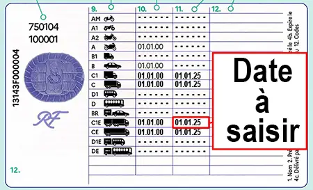 Permis format CB