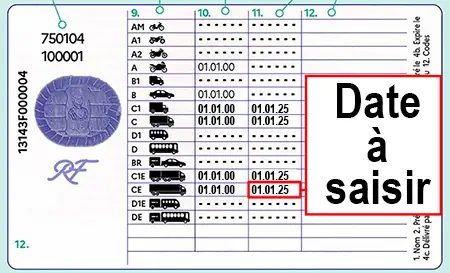 Permis format CB